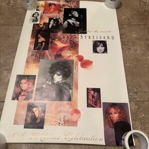 Barbra Streisand 1991 Columbia Promo Poster Just for the Record 30 Year‎